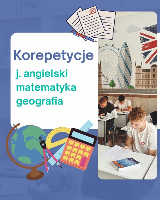 Korepetycje online - j. angielski, matematyka, geografia