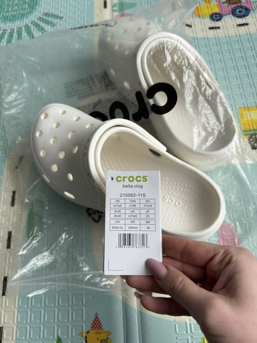 Сабо Crocs Classic Platform 39 р 25,0 см шльопанці жіночі білі M6 M7