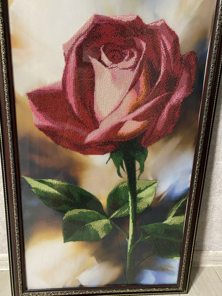 Картина з бісеру роза, с бисера