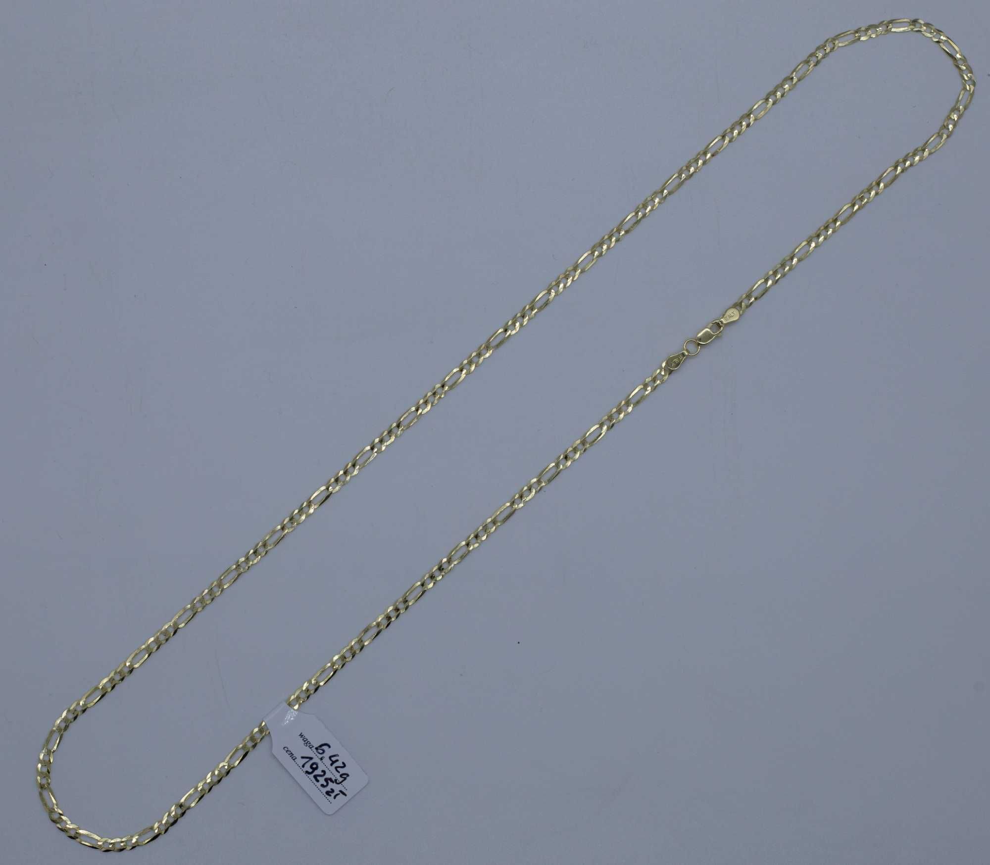 Złoty łańcuszek 585 14K 6,42 gram 60cm Figaro Nowe PEŁNE