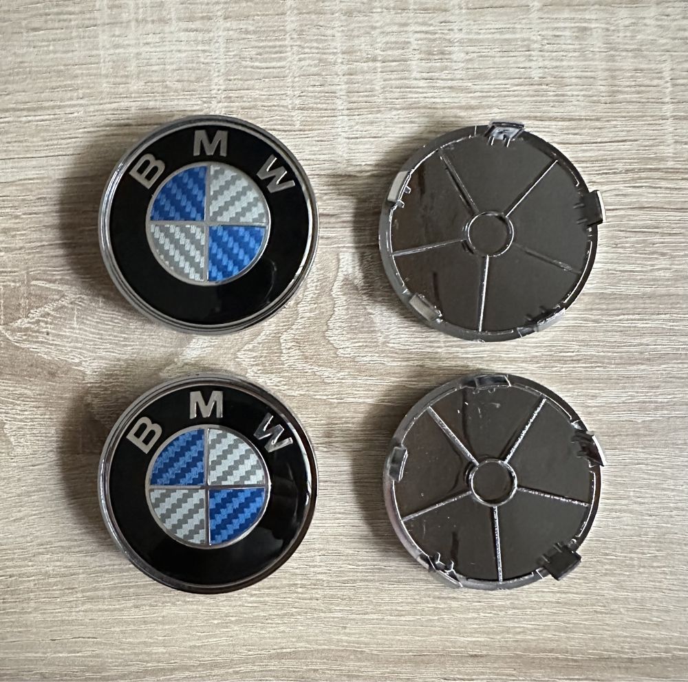 Conjunto 4 centros jantes BMW 56mm 60mm 65mm 68mm Carbono incluído