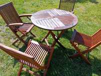 Komplet ogrodowy drewno Teak czteroosobowy