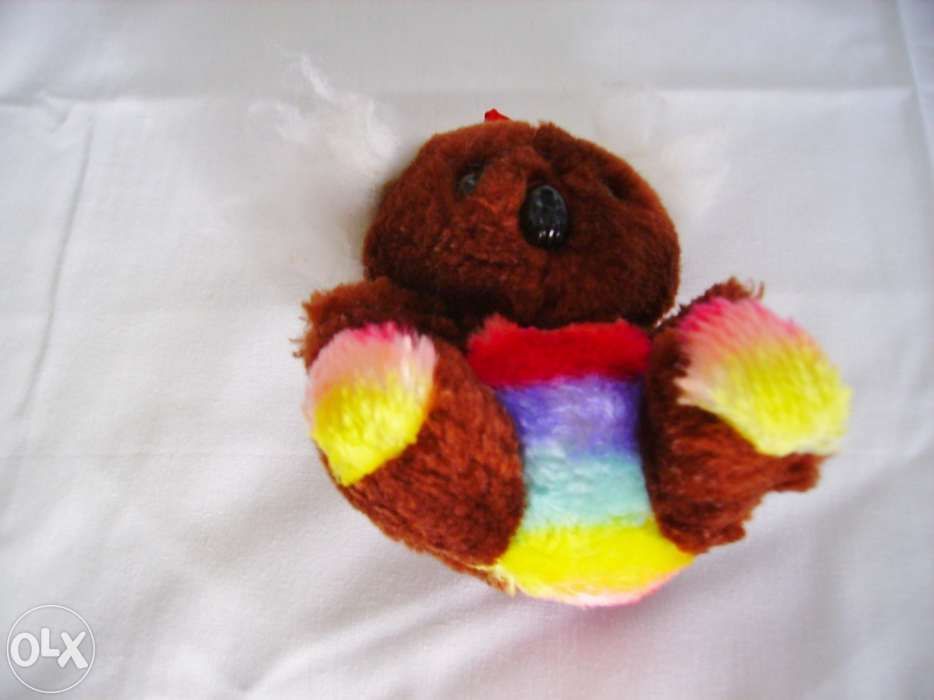 Urso de Peluche Castanho c/riscas de cores!