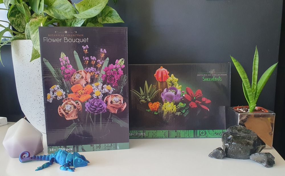 Klocki botanicals 2 nowe komplety bukiet kwiatów+kaktusy ZESTAW 2w1