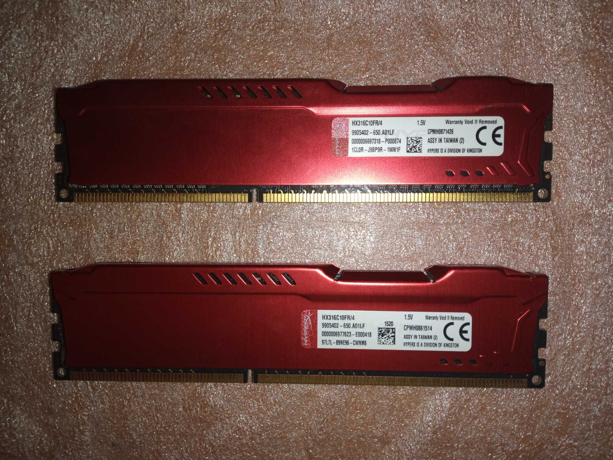 HyperX 2x4gb ddr3 1600MHz CL10 Fury Red