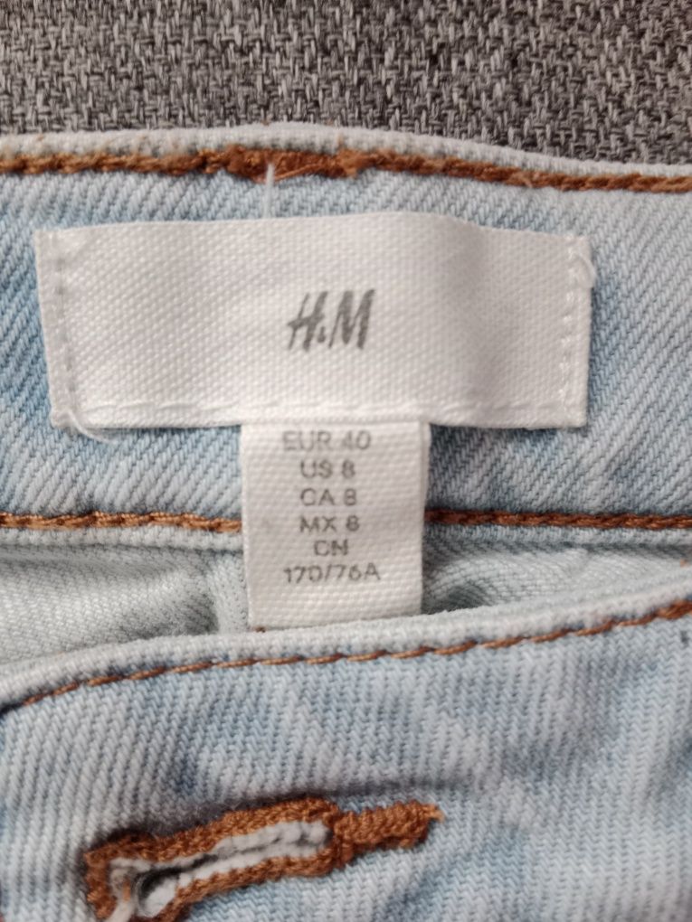 Jasne wycierane jeansy r.40 H&M