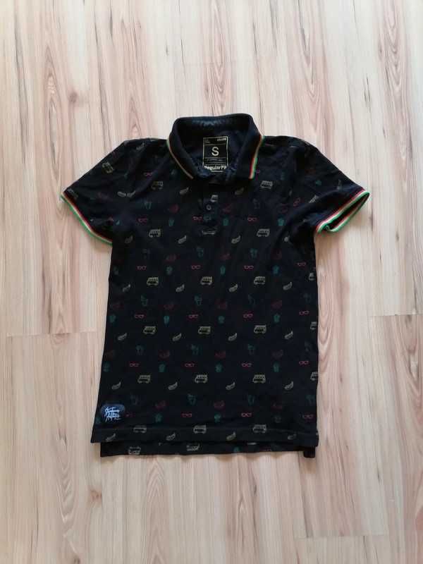 Koszulka t-shirt polo, polówka męska wzorek S regularną fit