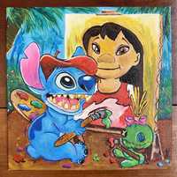 Quadro pintura Disney Stitch