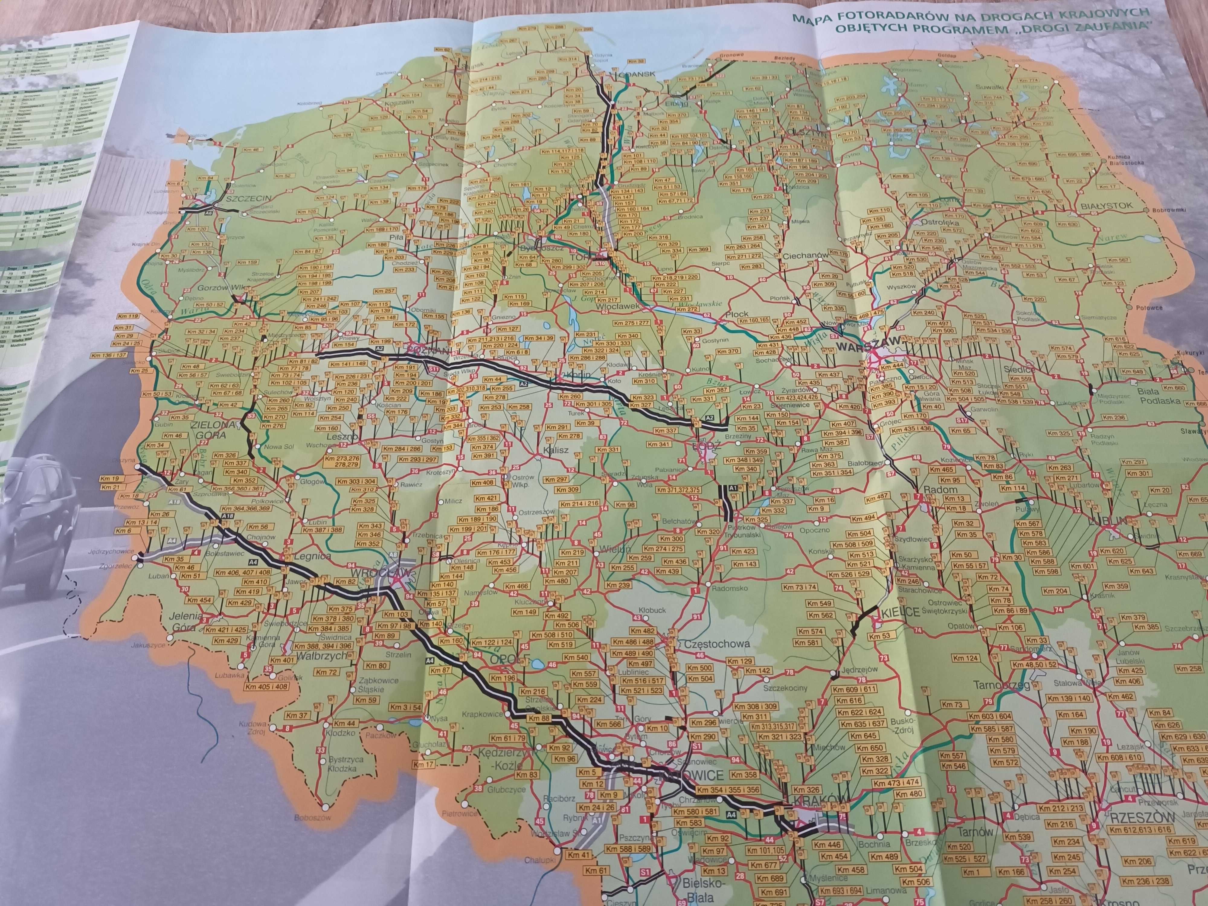 Mapa fotoradarów w Polsce w podziale na województwa