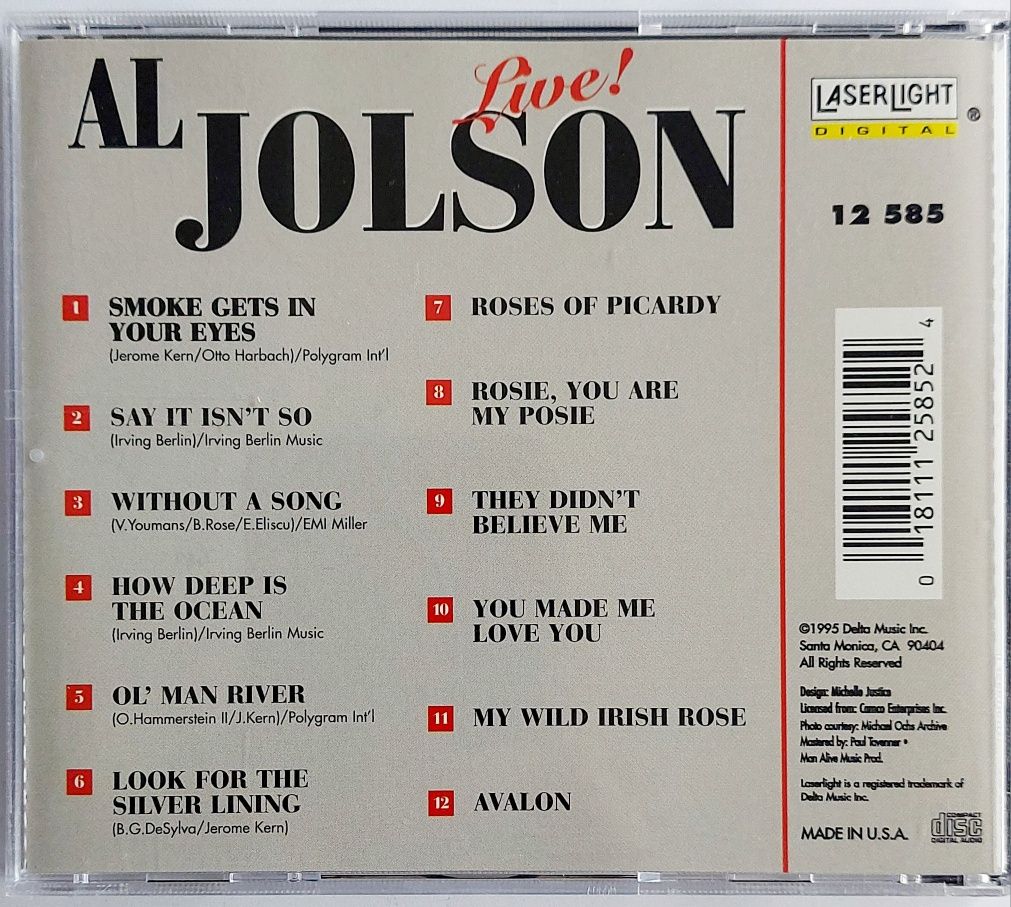 Al Jolson Live 1995r