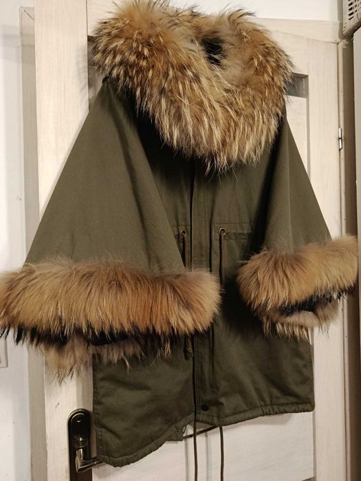 Kurtka parka khaki z futrem Rozenek Siwiec