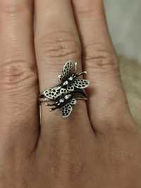 Кольцо серебро бабочки 16.5