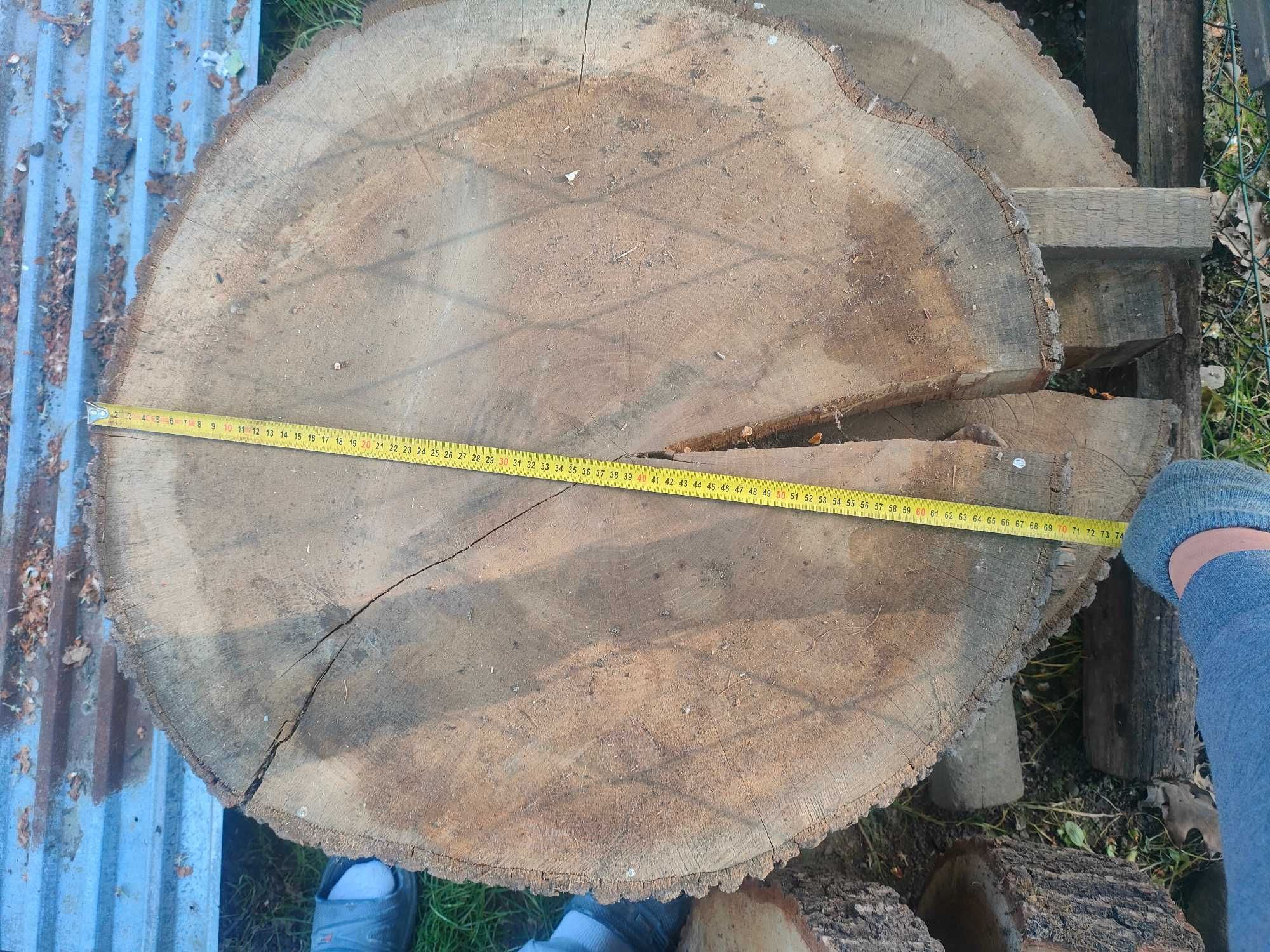 Plaster drewna dębu na stolik - średnica 60-70 cm - suche