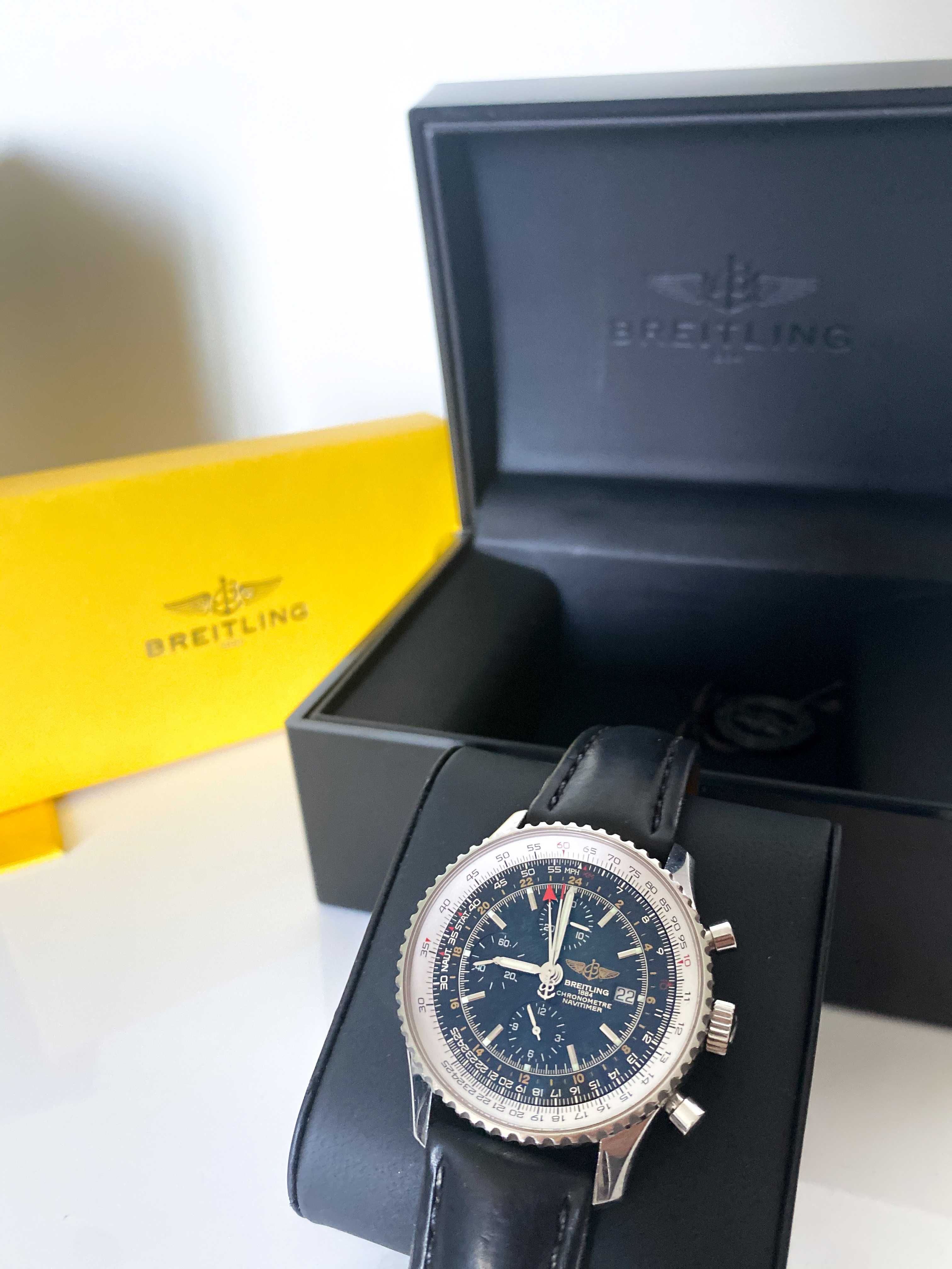 Breitling Navitimer Chronograph GMT 46 + srebrna bransoleta