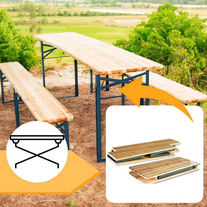 zestaw biesiadny komplet piwny komplet mebli ogrodowych 220 cm NOWY!