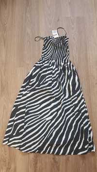 Sukienka H&M XS bawełna zebra