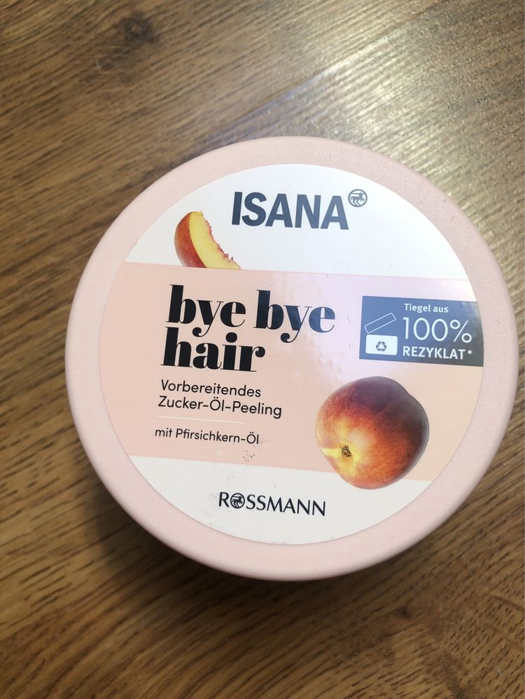 Isana peeling do ciala cukrowo olejowy bye bye hair 180 g nowy