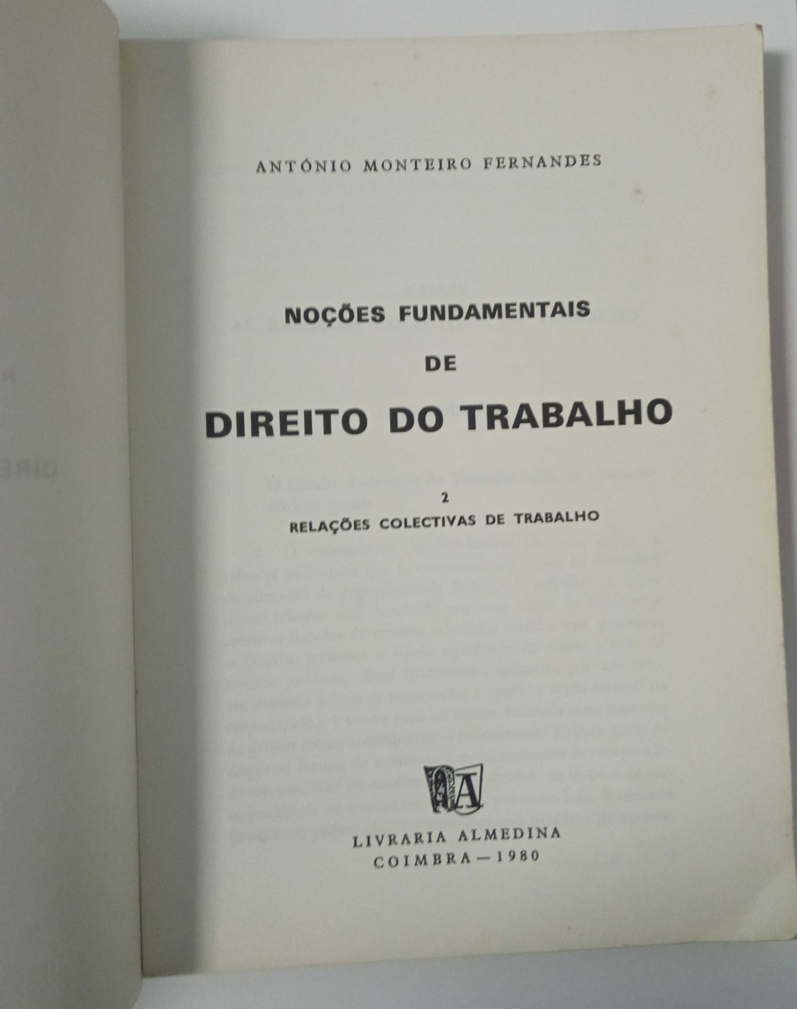 Noções fundamentais de Direito do Trabalho, de Monteiro Fernandes