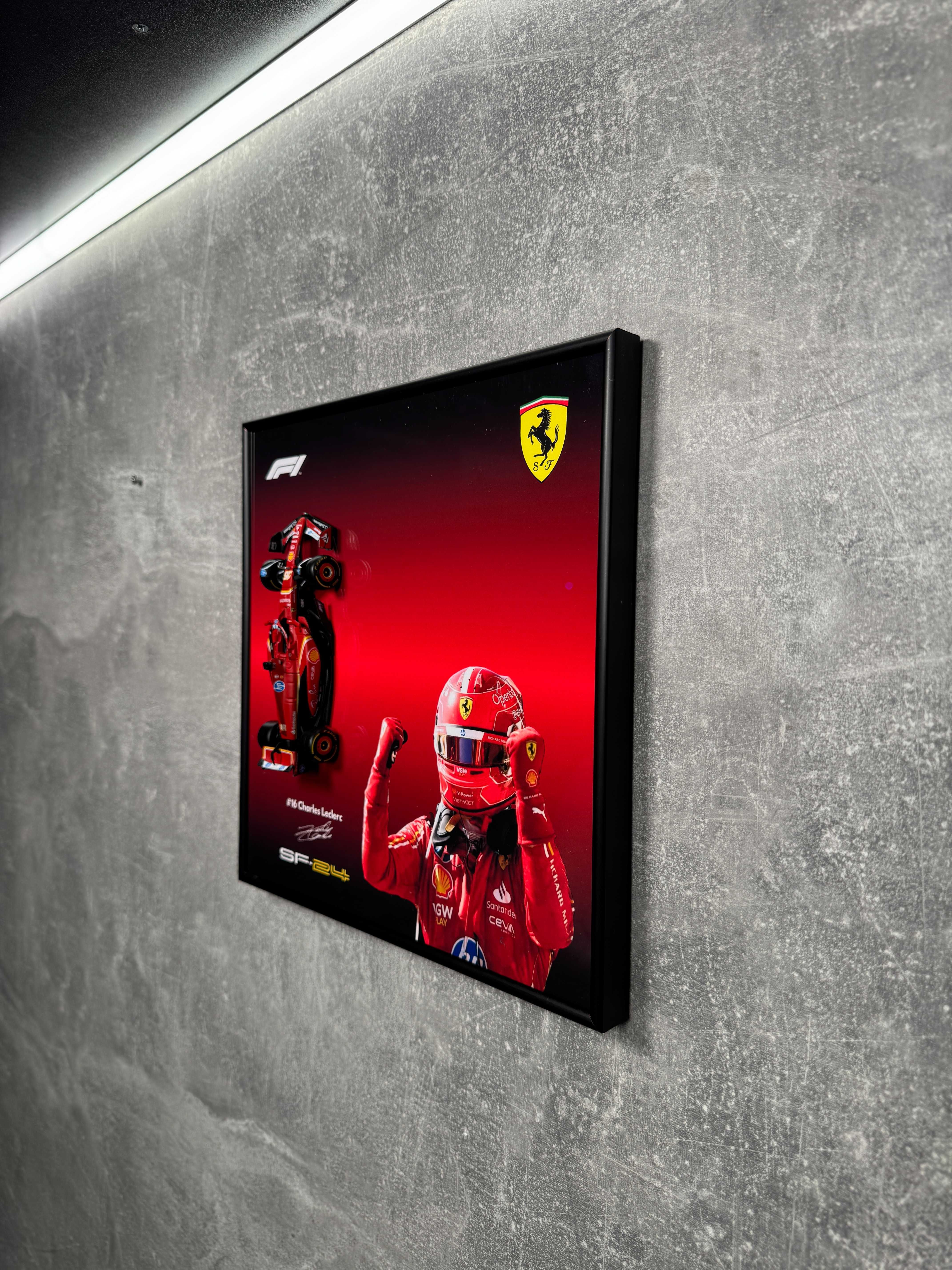 Рамка на Стіну Bburago F1 Ferrari SF24 Сезон 2024 #16 Charles Leclerc