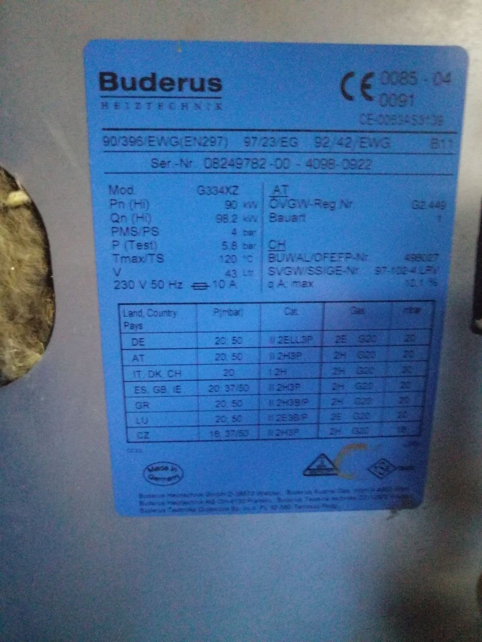 Piec gazowy buderus 90kw