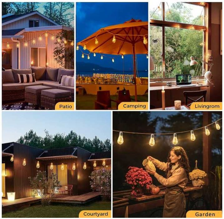 Dekoracyjna girlanda świetlna 12.5m 20 żarówek z timerem Redefun