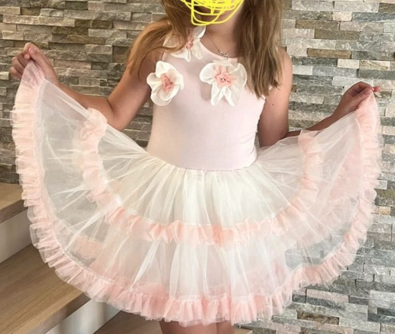 Popatu Amerykańska DUŻA OBJĘTOŚĆ SPÓDNICY tiulu, kwiaty 110 116