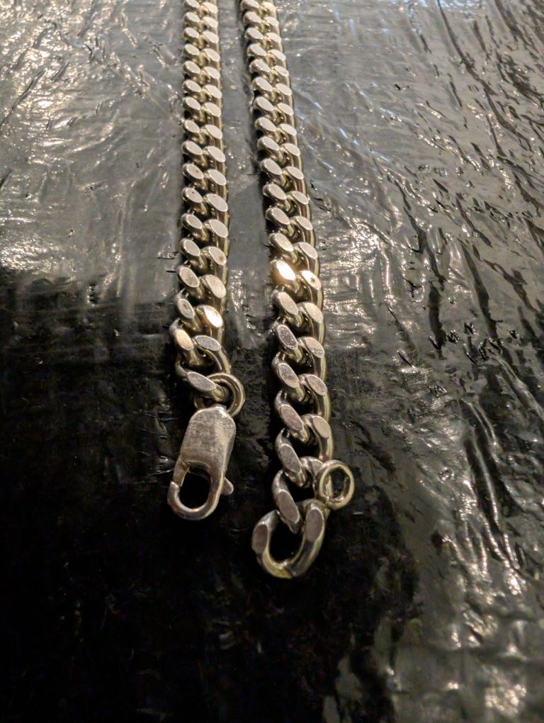 Nowy łańcuszek typu pancerka próba 925 srebro cuban link