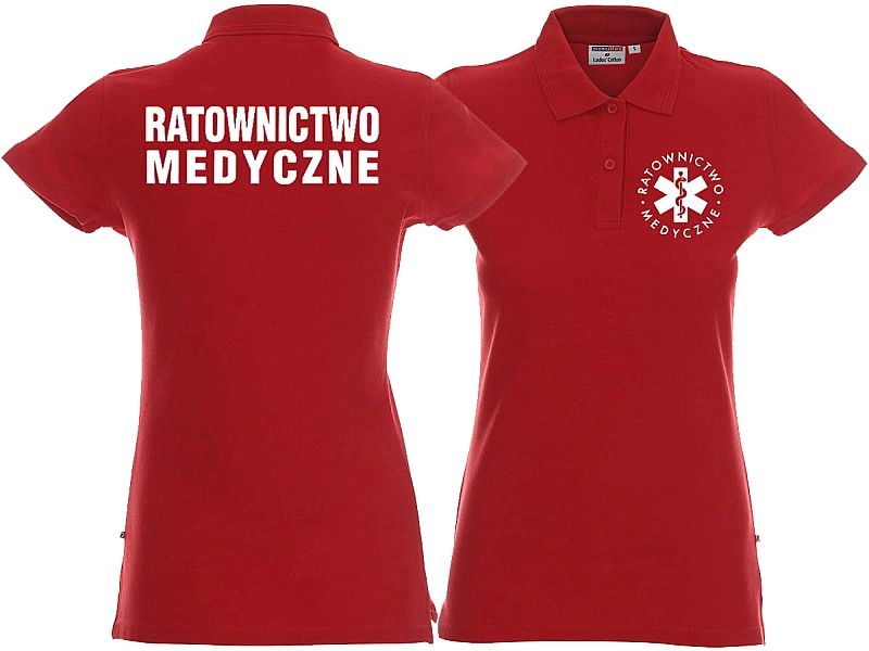 Koszulka Polo damska RATOWNICTWO MEDYCZNE czerwona (M)