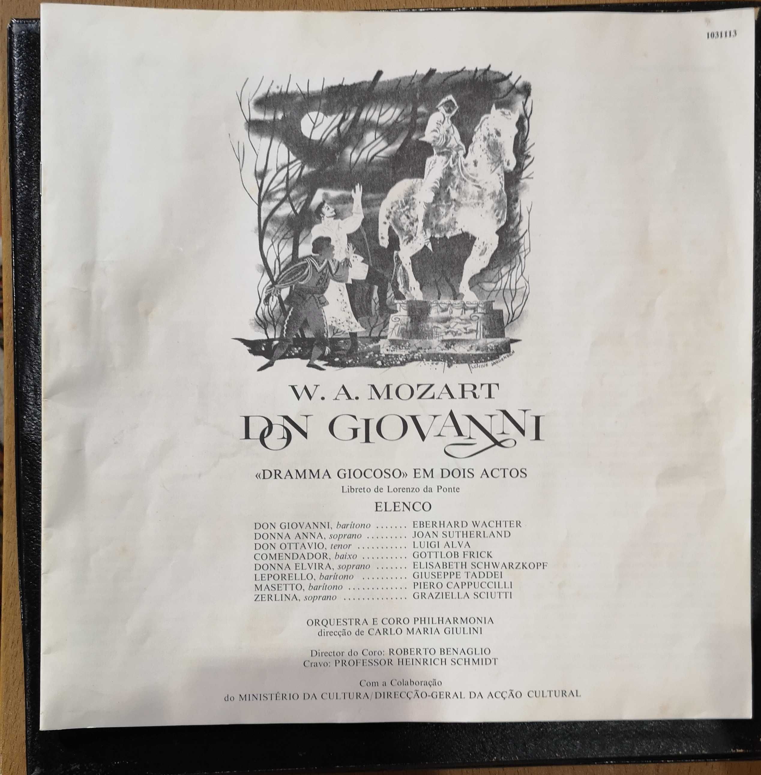 Caixa com 3 Lp Vinil, Ópera Don Giovanni de Mozart