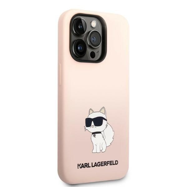 Etui Karl Lagerfeld Silicone Ikonik Choupette do iPhone 14 Pro, Różowy