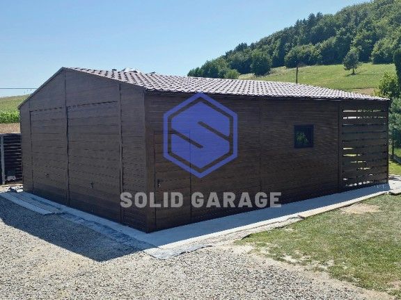 Garaż 13x8m blaszany drewnopodobny do ogrodu garaz z wiatą (15x6 16x7)
