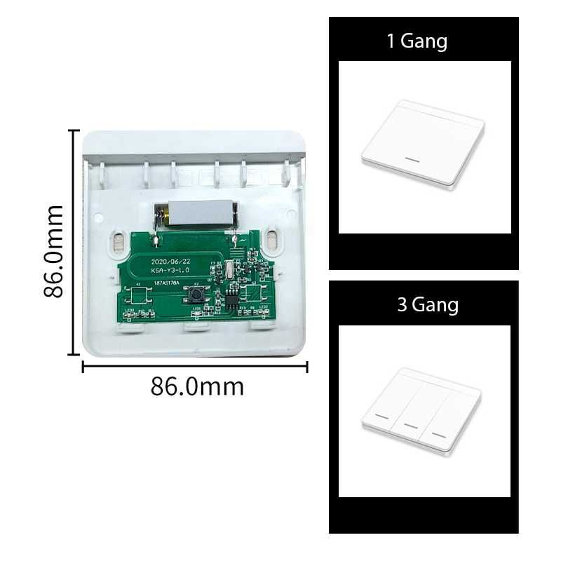 2 interruptores de luz sem fio universal 433mhz (1 e 3 botões)