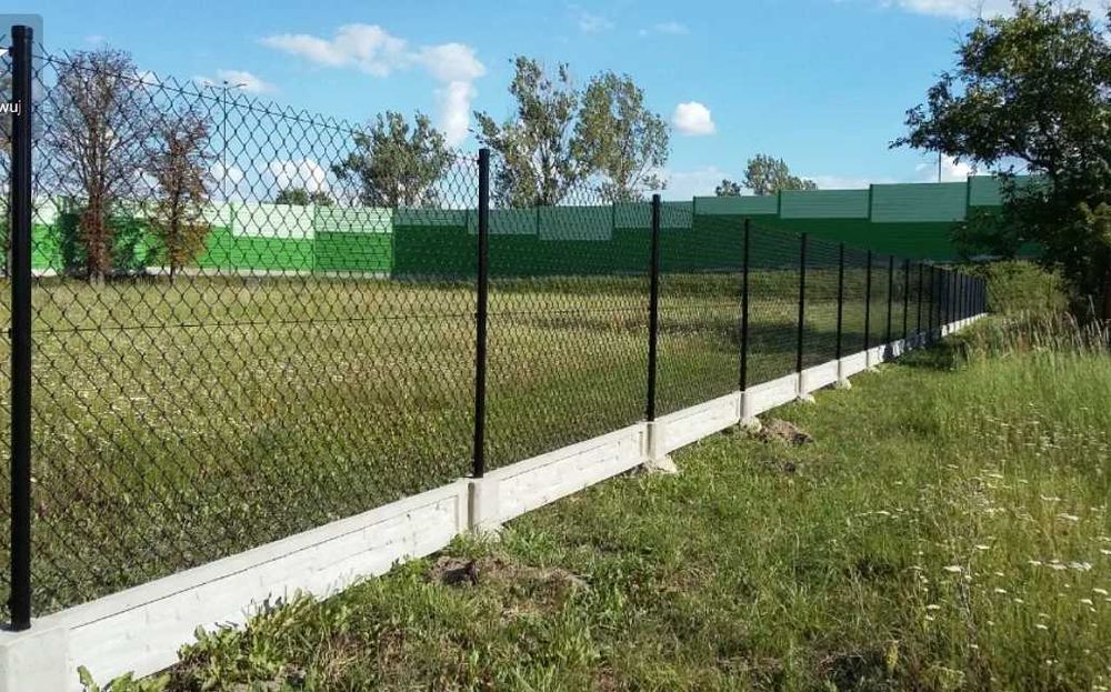 Ogrodzenie z siatki ocynkowanej 150cm + płyta + kompleksowy montaż