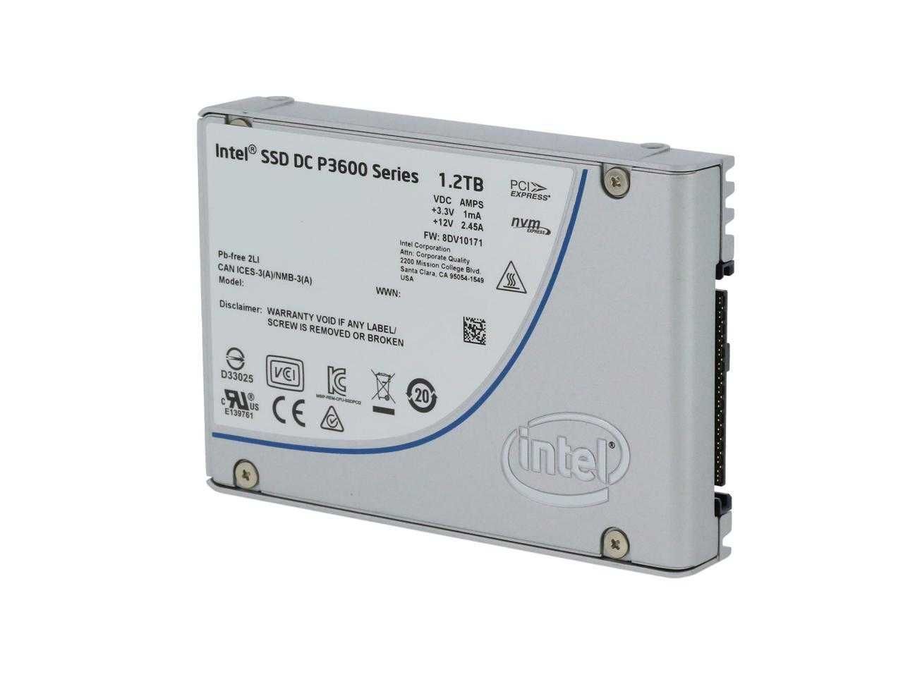 Intel P3600 1.2TB U.2 NVMe SSD + PCIE Adapter Card