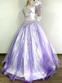 Piękna suknia balowa lata 80 bufki koronki księżniczka