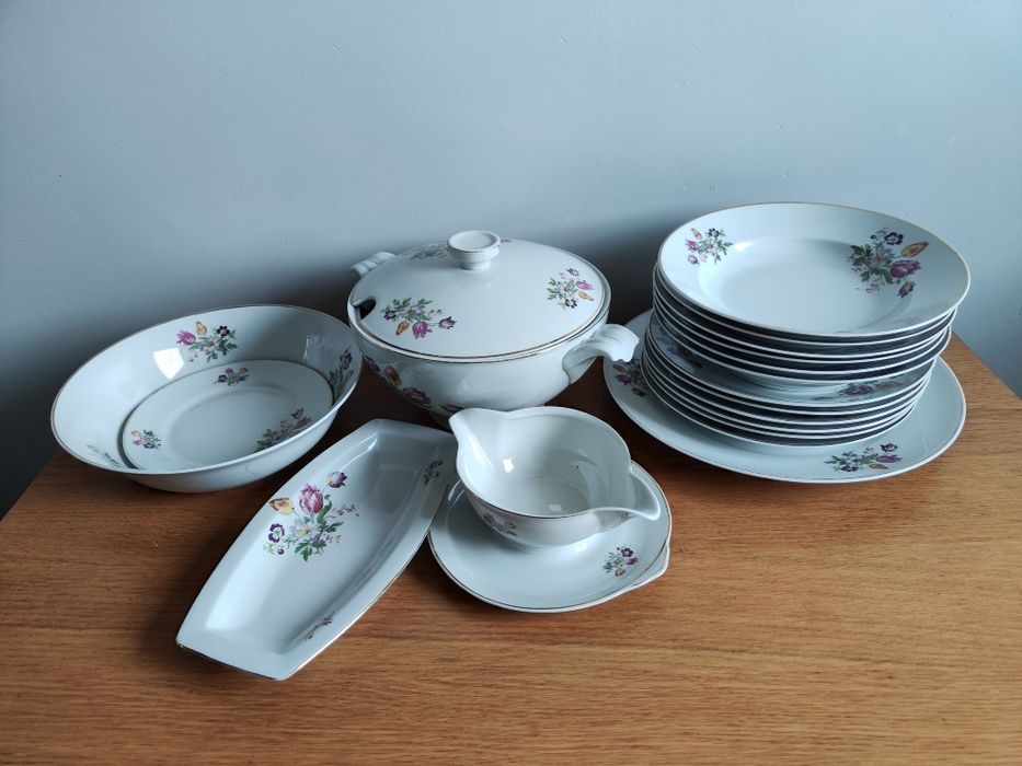 Stara porcelana serwis obiadowy Ćmielow