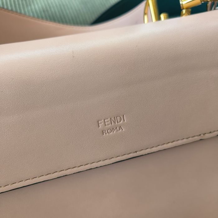 Double leather logo fendi bag