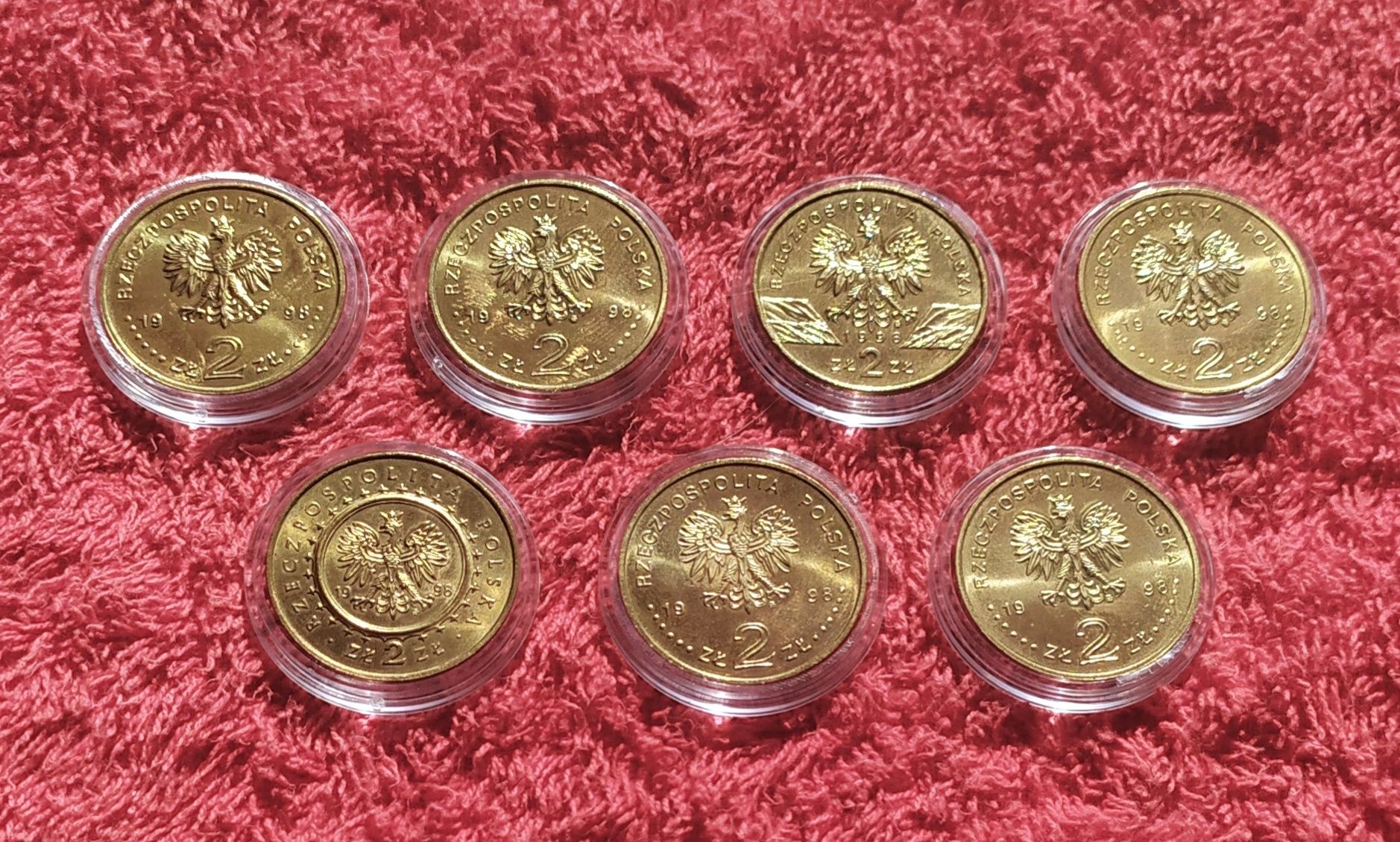 2zł komplet 1998r. 7szt bezobiegowe.
