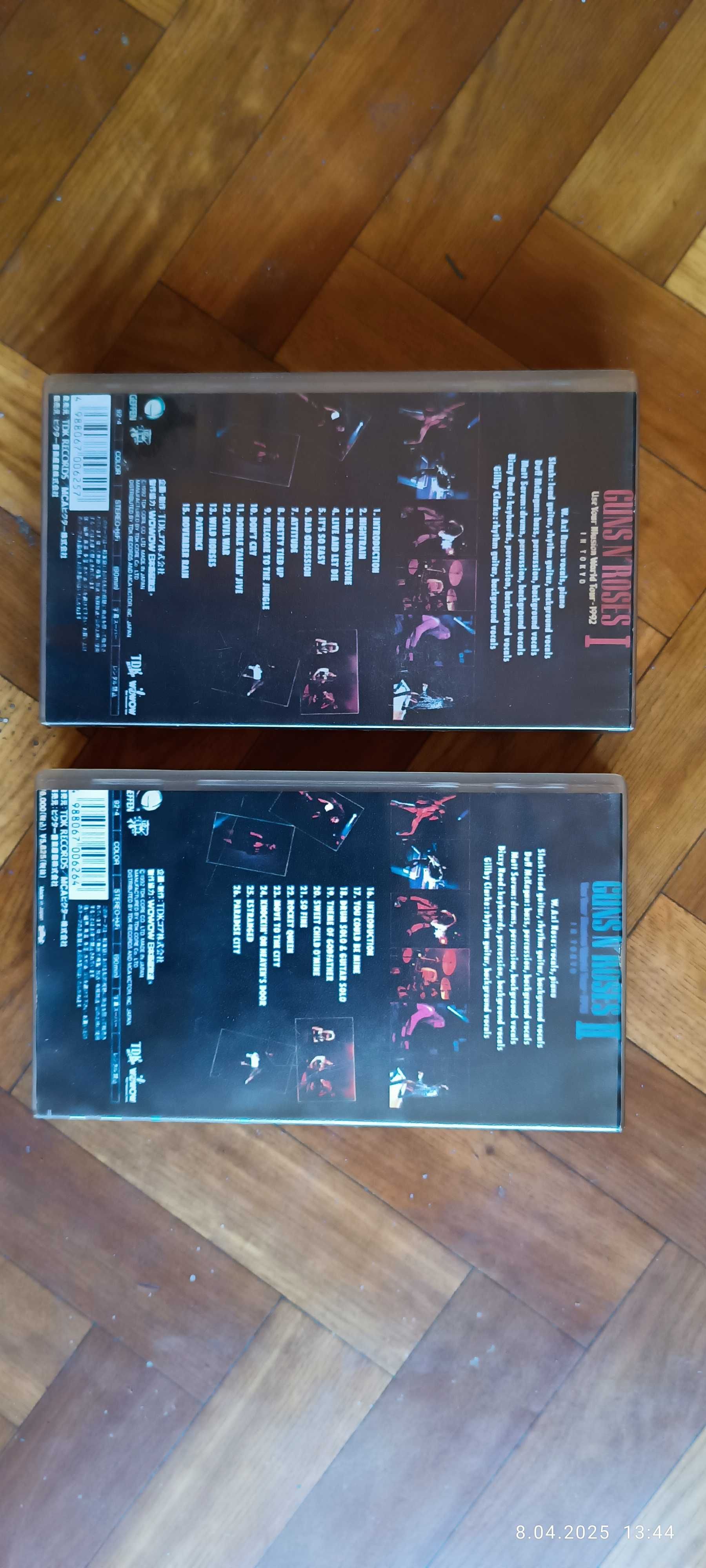 Kasety VHS z koncertu guns n' roses