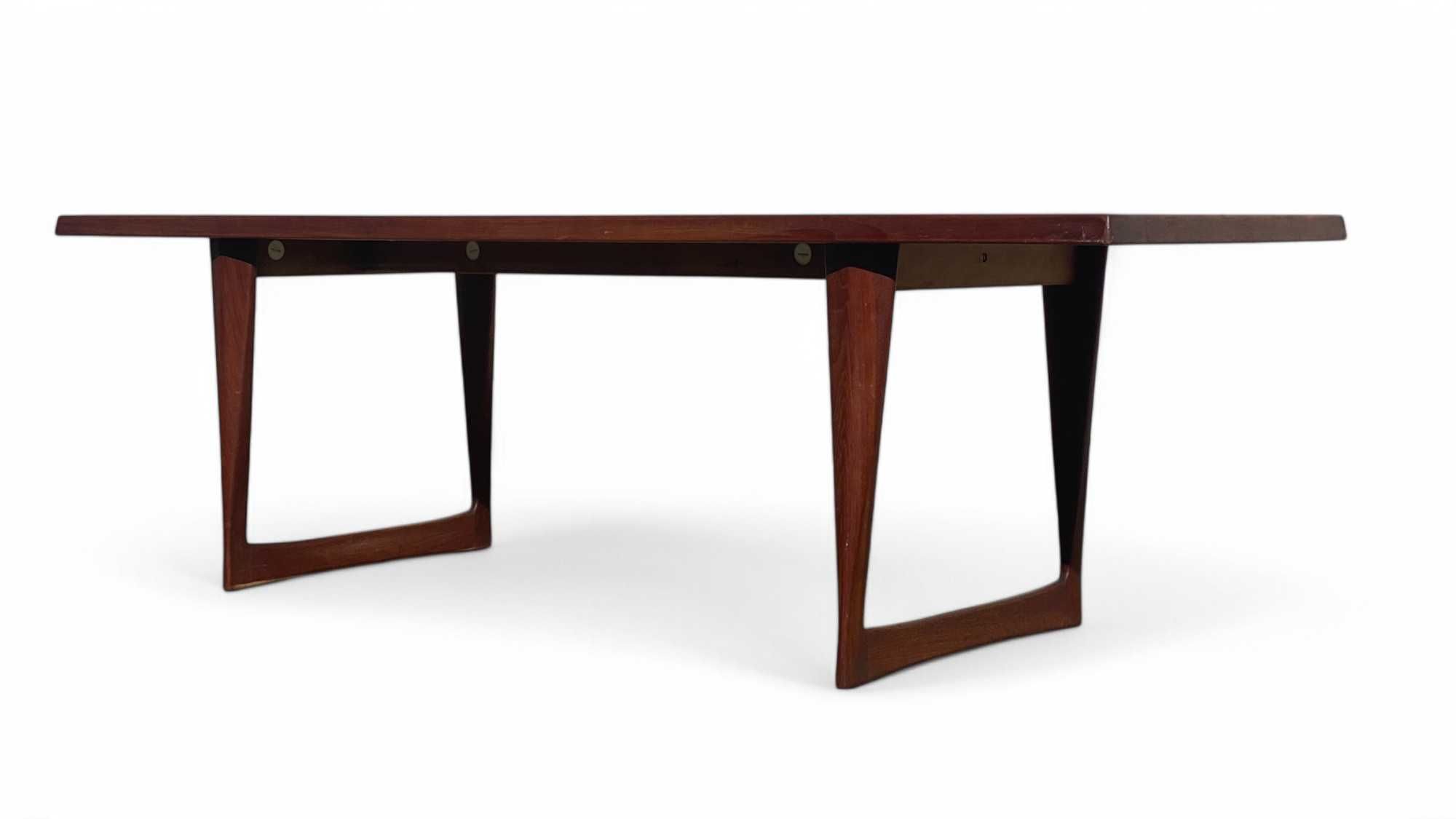 Teakowy stolik kawowy ława vintage, Dania, lata 50. 60., design retro