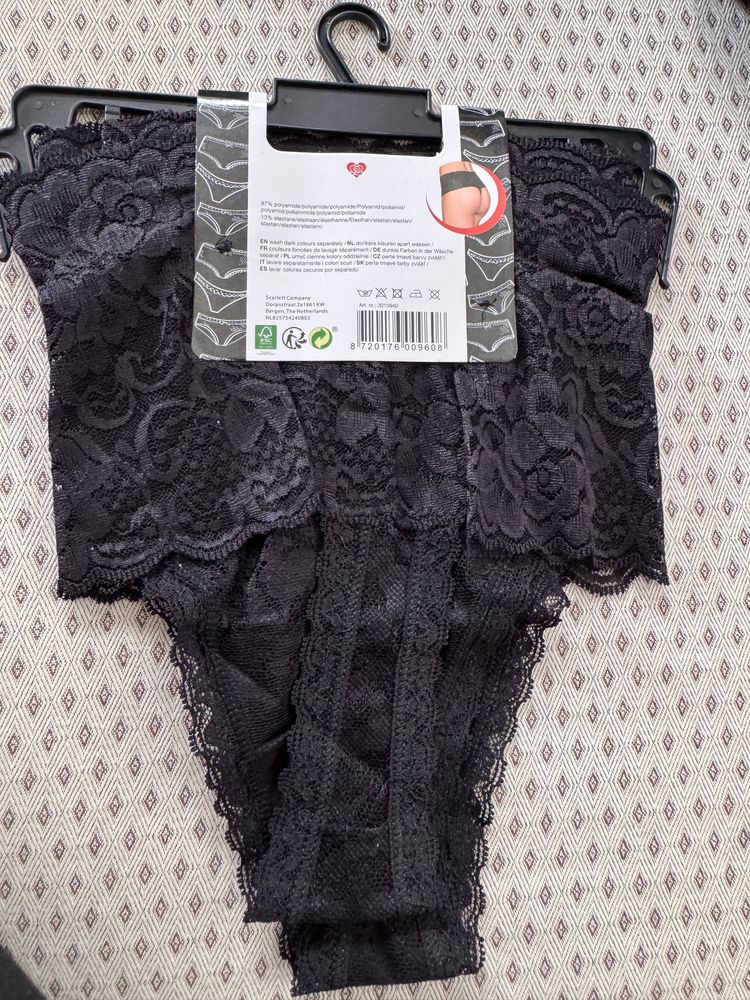2 pary majtek koronkowych stringi S 36-38 nowe