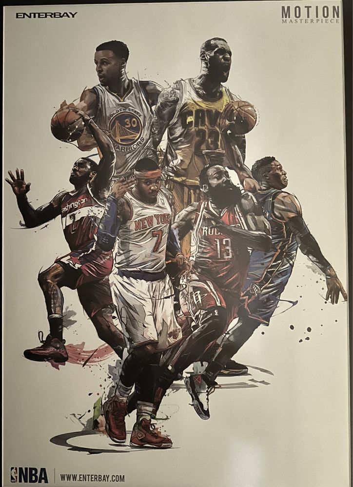 Zestaw Enterbay NBA 1/9 Curry, Lebron, Harden, Westbrook, Anthony,Wall