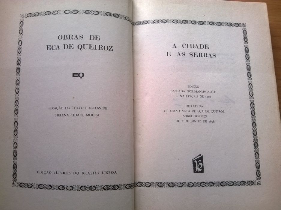 A Cidade e as Serras - Eça de Queiroz (portes grátis)