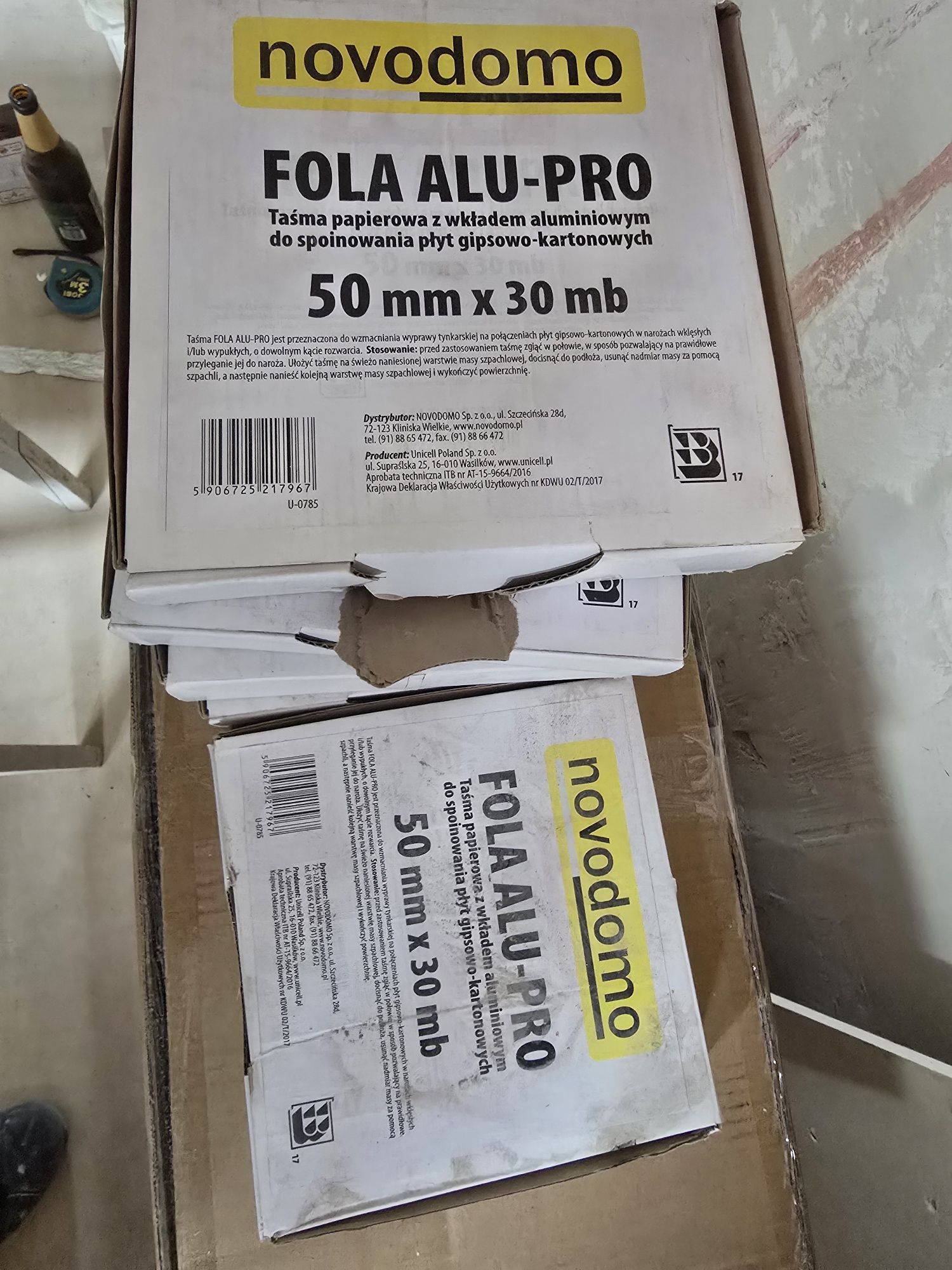 Taśma papierowa z wkładem akuminowym do spoinowania płyt gipsowo karto