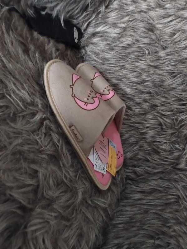 Kapcie kotek Pusheen Puszin ciapy nowe z metką rozmiar 38 laczki kotki