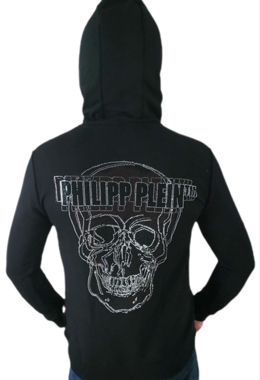 Philipp Plein Bluza z kapturem czacha cyrkonie S-XXL