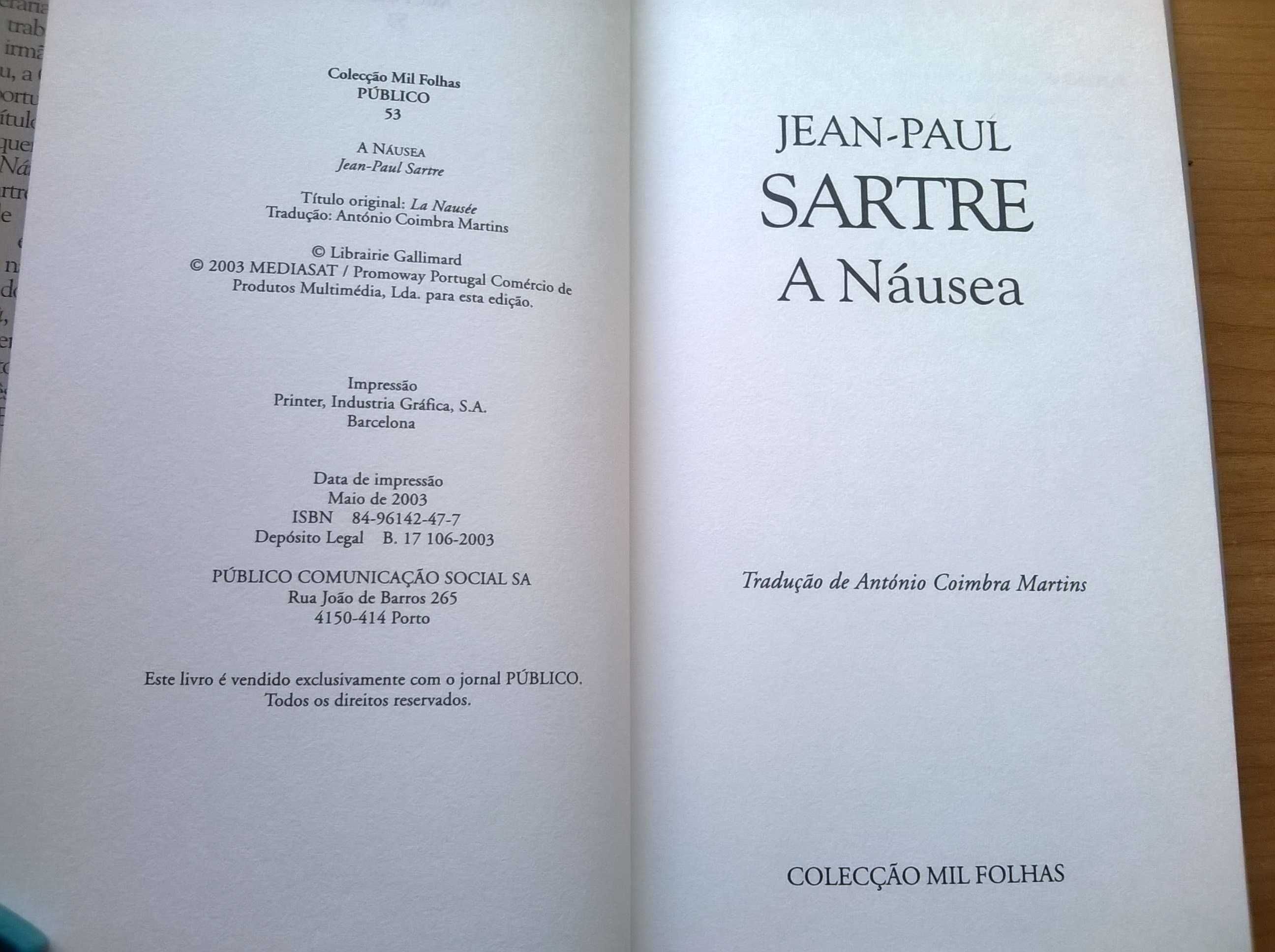 A Náusea - Jean-Paul Sartre