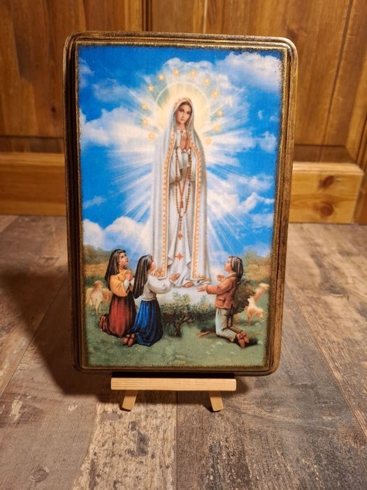 Obraz na ścianę ręcznie zdobiony na drewnie Święta Rodzina