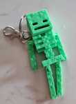 Breloczek 3d Zielony Pixelowy szkielet - styl Minecraft