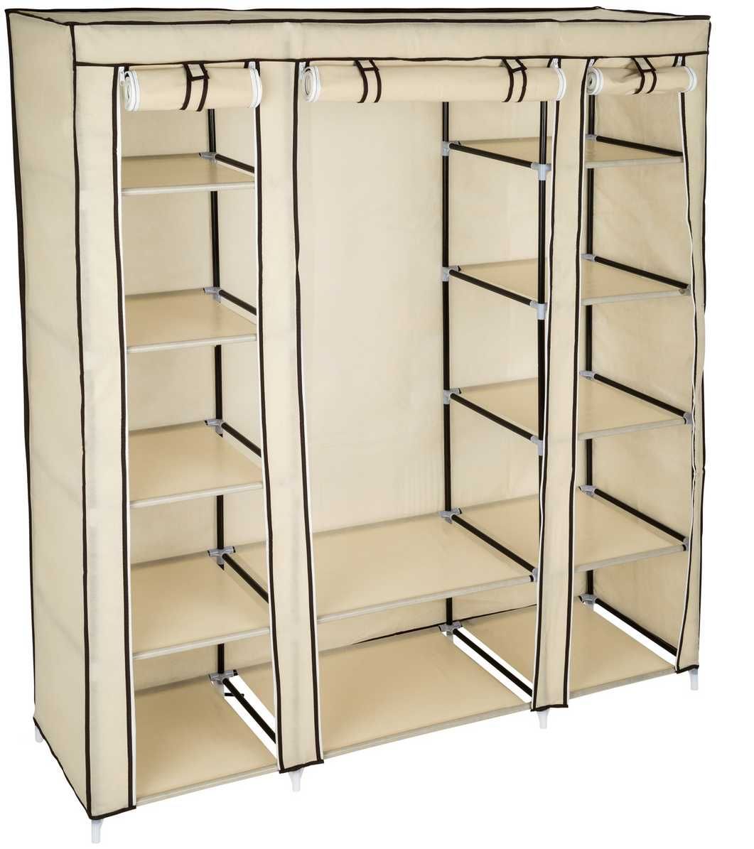 Szafa tekstylna składana ubraniowa z 12 półkami 150x175x45cm